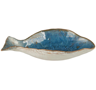 IB LAURSEN Schale Ocean Blue medium fischförmig 20 cm