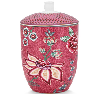 PIP Studio Aufbewahrungsgefäß Flower Festival Dark Pink 1.5 L