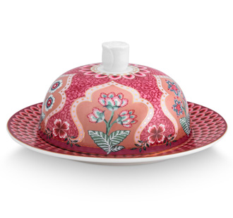 PIP Studio Butterdose Rund Flower Festival Deco Dark Pink