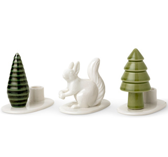 Dottir Nordic Design Kerzenhalter Winter Stories Squirrel 3er-Set