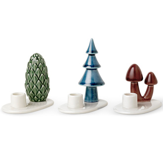 Dottir Nordic Design Kerzenhalter Winter Stories Mushroom 3er-Set