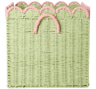 Rice Korb faltbar mit Bogenkante Green/Soft Pink L