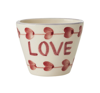 Rice Espresso-Tasse Keramik oval handbemalt LOVE 70 ml