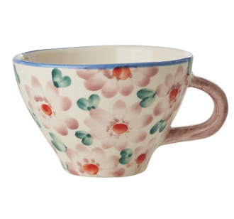 Rice Teetasse Keramik handbemalt Flowers Pink 150 ml