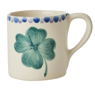 Rice Tasse Keramik handbemalt Good Luck Clover 420 ml