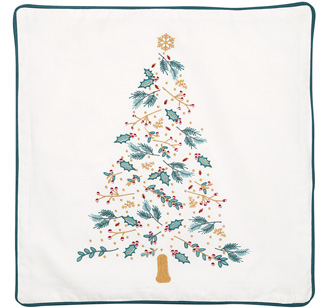 GreenGate Kissenhülle Lucie xmas white bestickt 40x40cm