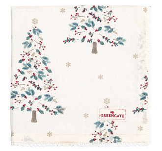 GreenGate Stoffserviette mit Spitze Lucie xmas white