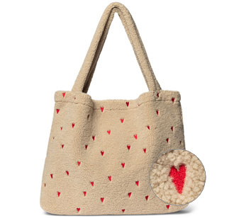 Studio Noos Tasche Ecru Teddy Hearts mom-bag