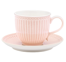 GreenGate Tasse mit Unterteller Alice Pale Pink