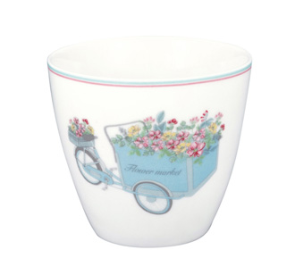 GreenGate Latte Cup Becher Portia flowers white